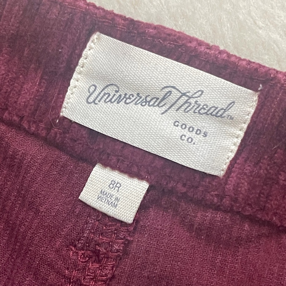 Universal Thread Burgundy Corduroy High Rise Skinny Jeans - Picture 4 of 10